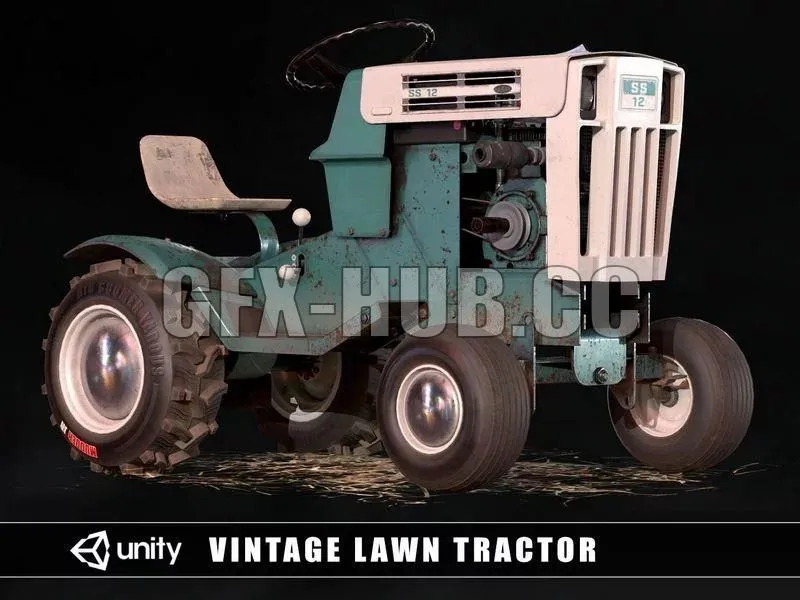 PBR Game 3D Models – Vintage Lawn Tractor