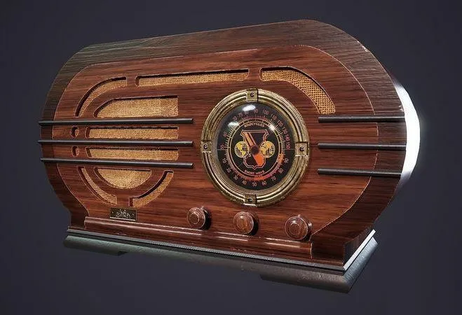 PBR Game 3D Models – Vintage Radio Silver 139-JS