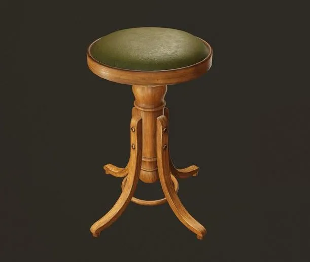 PBR Game 3D Models - Vintage Stool