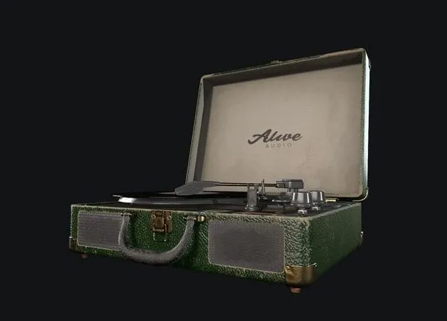 PBR Game 3D Models – Vinyl Player Alive Audio GLAM
