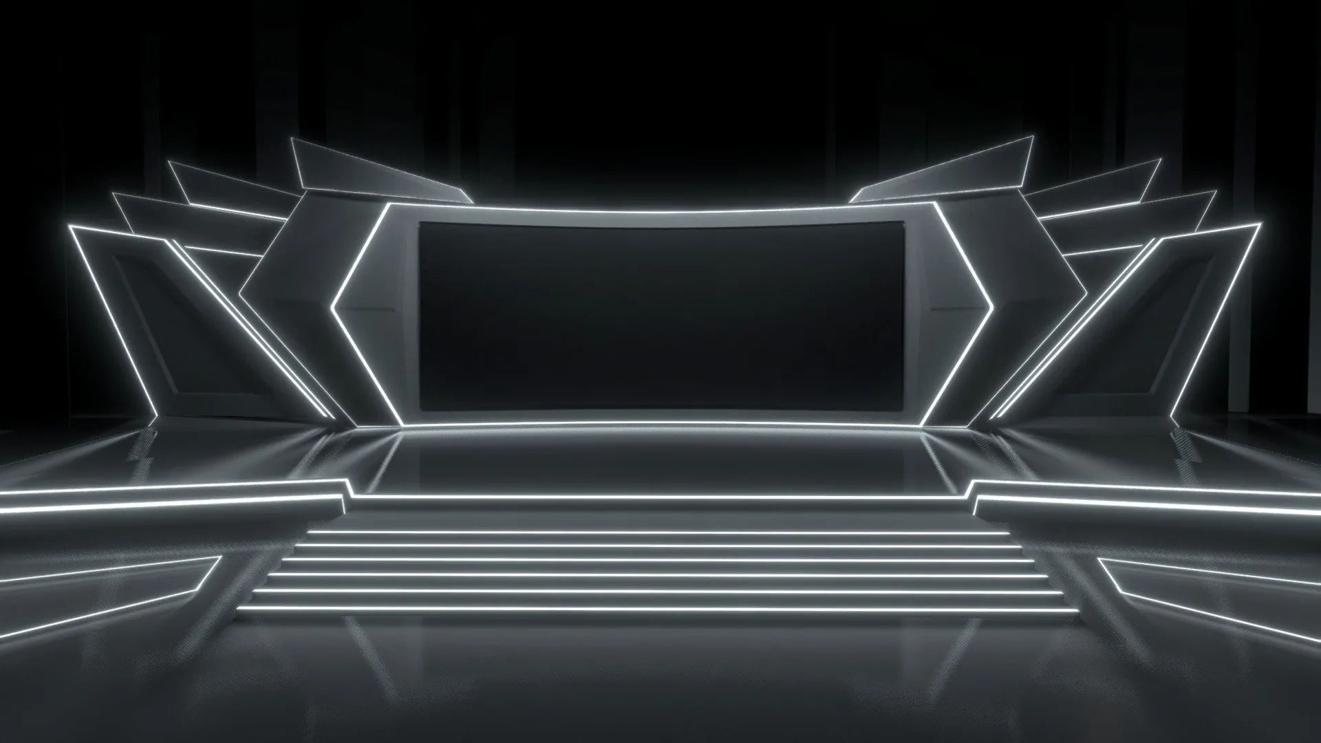 PBR Game 3D Models – Virtual Event Stage Baked