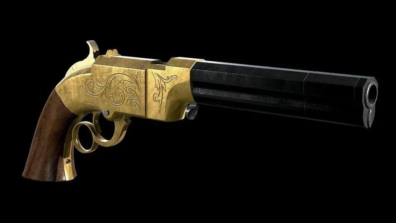 PBR Game 3D Models – Volcanic Repeating Pistol