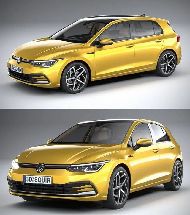 PBR Game 3D Models – Volkswagen Golf 5-Door 2020
