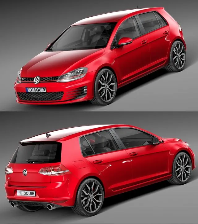 PBR Game 3D Models – Volkswagen Golf VII GTI 5-door 2014