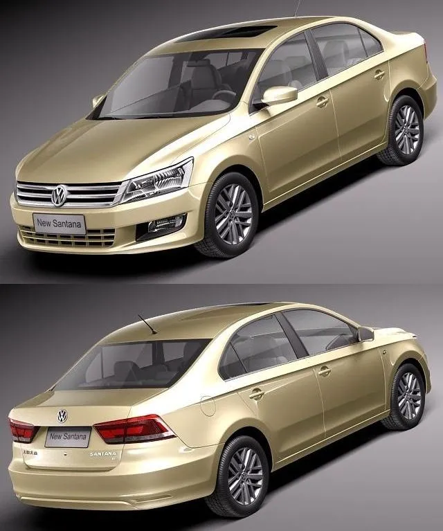 PBR Game 3D Models – Volkswagen Santana 2014