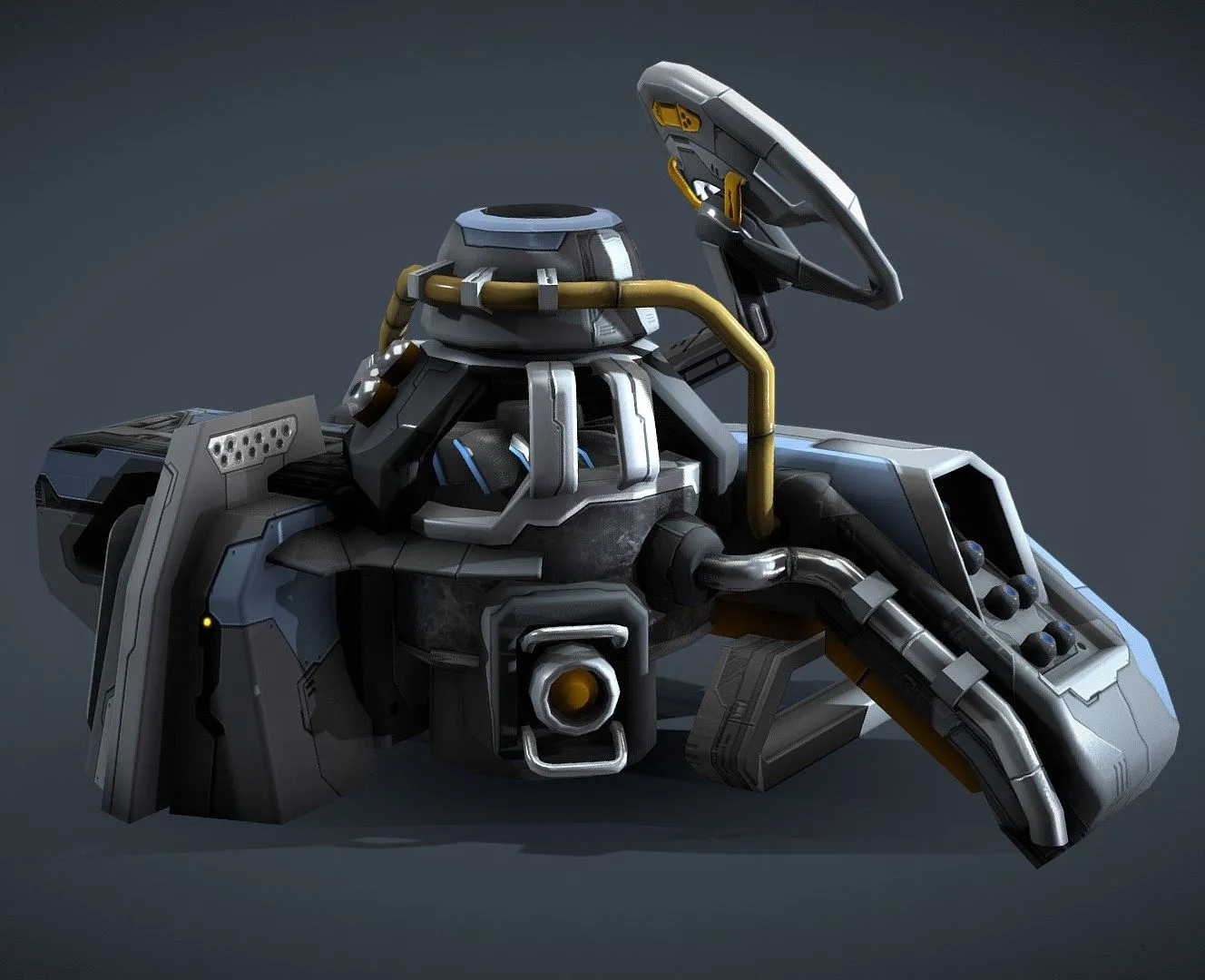 PBR Game 3D Models – Vr Scifi Building 02 Animated