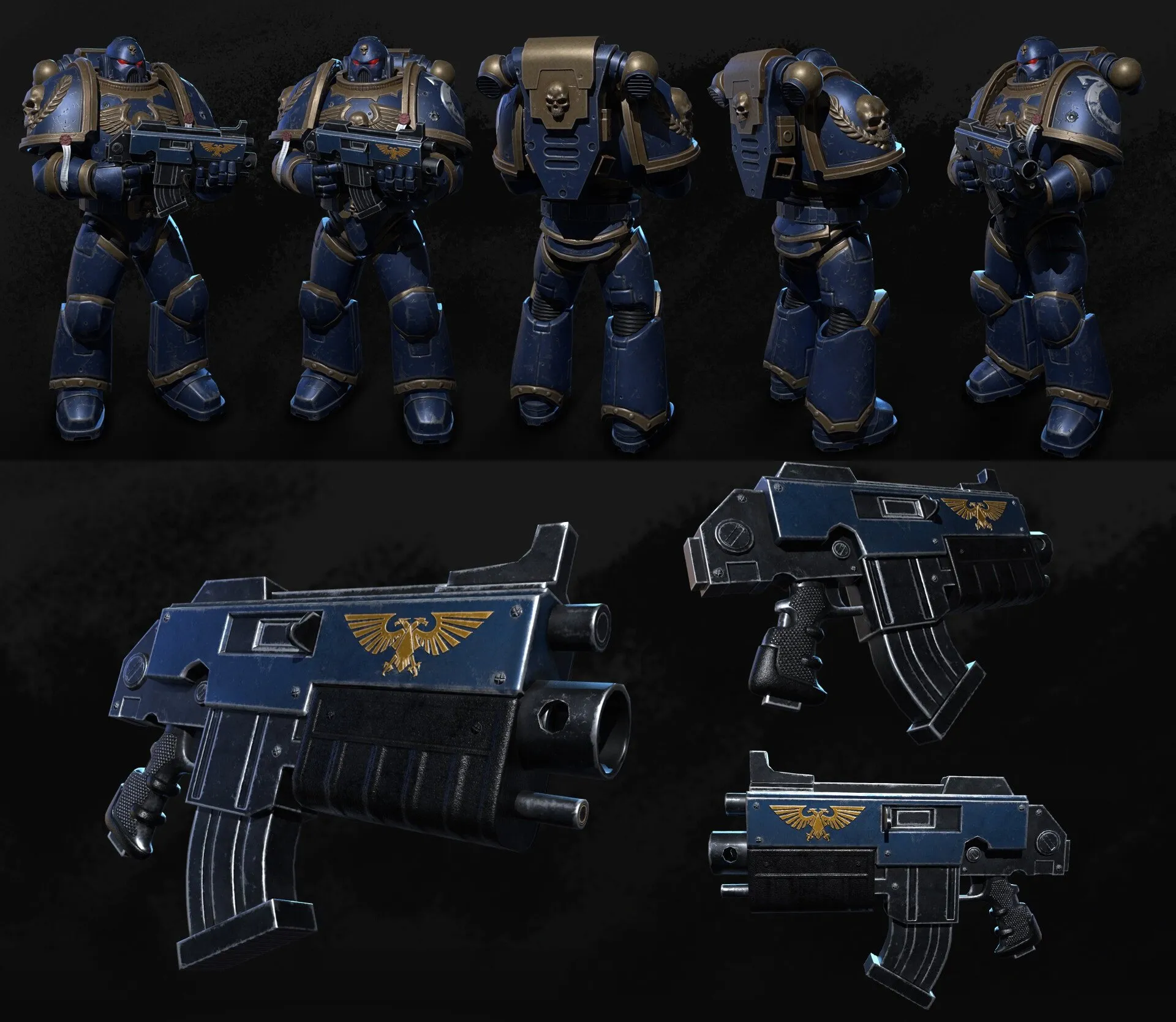 PBR Game 3D Models – Warhammer 40 000 Ultramarine