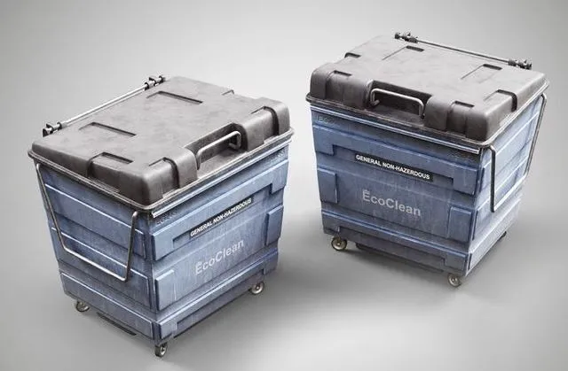 PBR Game 3D Models – Waste Container