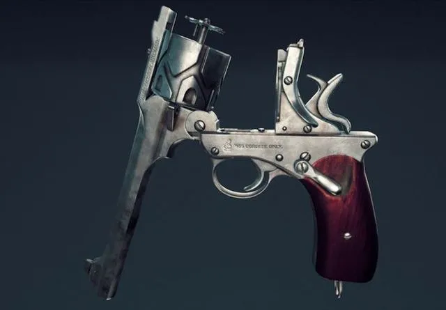 PBR Game 3D Models – Webley Fosbery Automatic Revolver