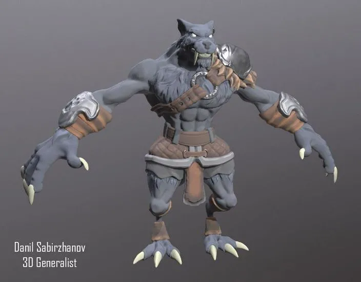 PBR Game 3D Models – Werewolf humanoid creature