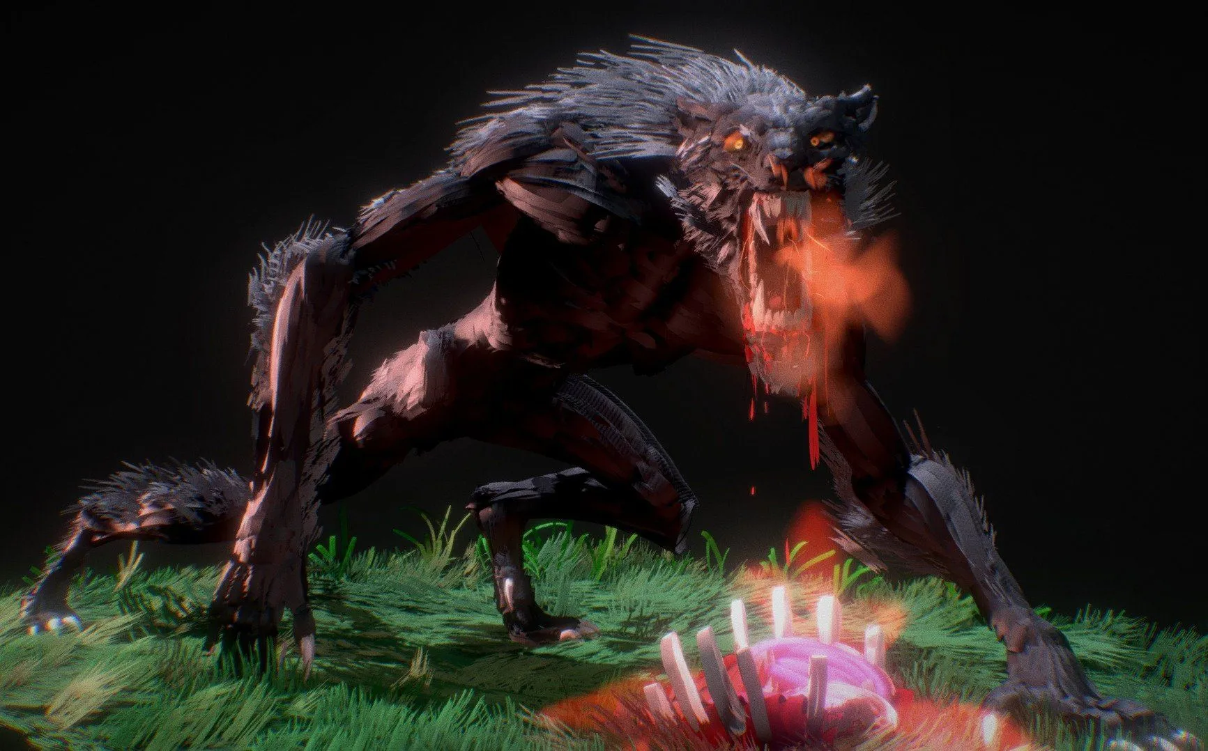 PBR Game 3D Models – Werewolf Tilt Brush