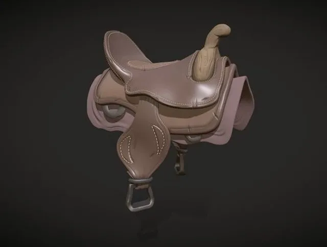 PBR Game 3D Models – Western Saddle DAE Lisa Dhaenens