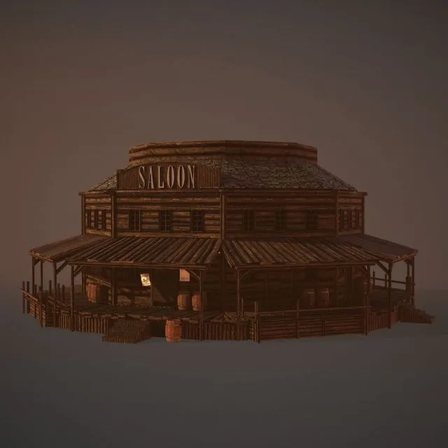 PBR Game 3D Models – Western Saloon