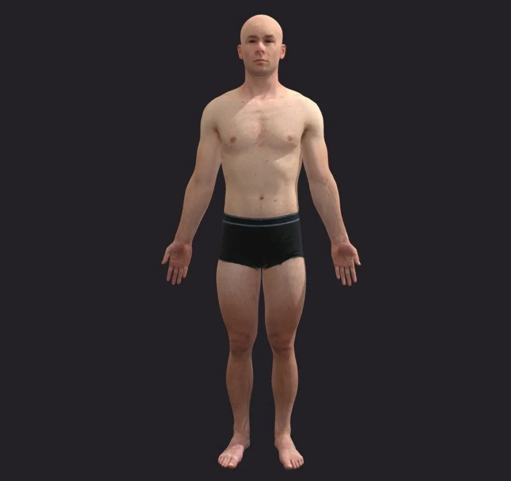 PBR Game 3D Models – White Skinny Male