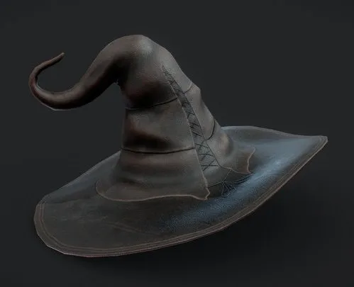 PBR Game 3D Models – Witches Magic Hat Game Ready Low Poly 3D Model
