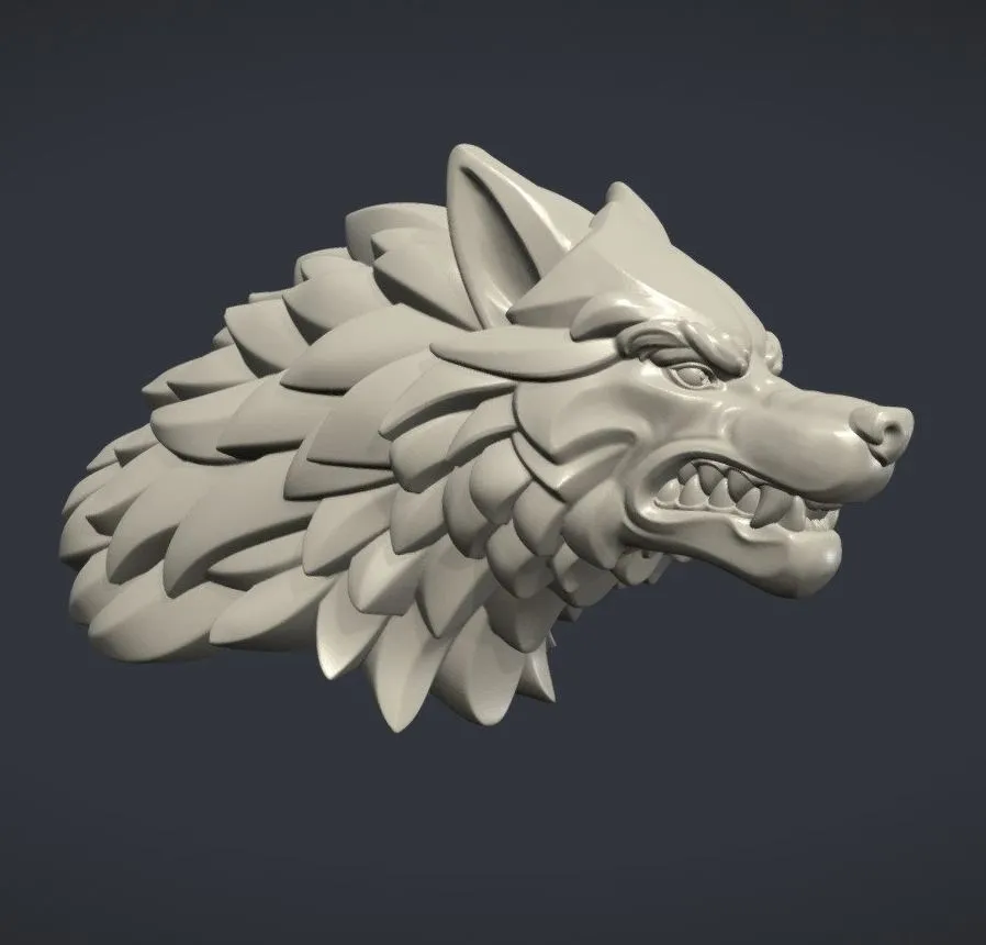 PBR Game 3D Models – Wolf Head V