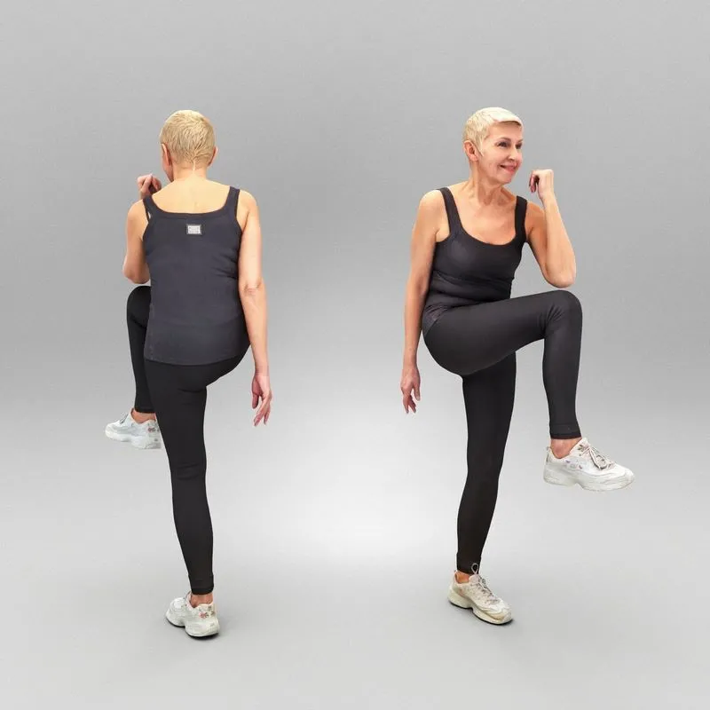 PBR Game 3D Models – Woman doing fitness exercise 328