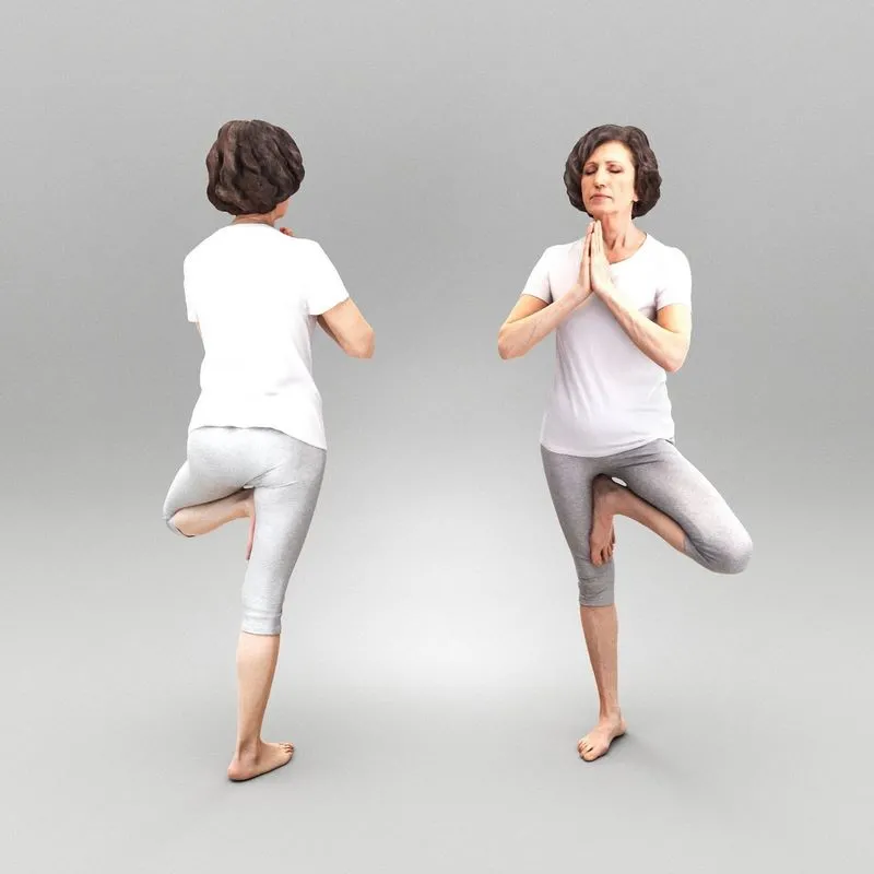 PBR Game 3D Models – Woman in meditation pose 345