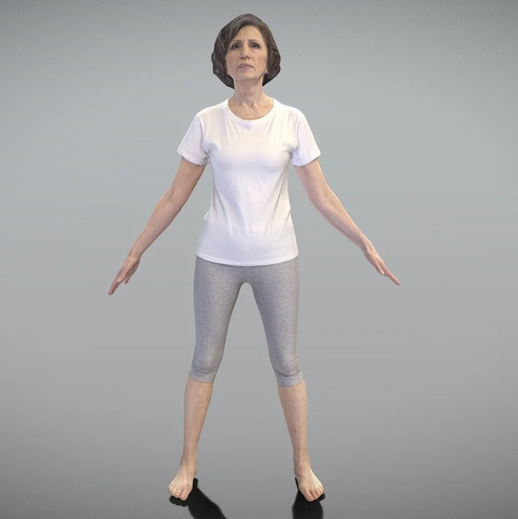 PBR Game 3D Models – Woman In Sportswear Ready For Rigging 374