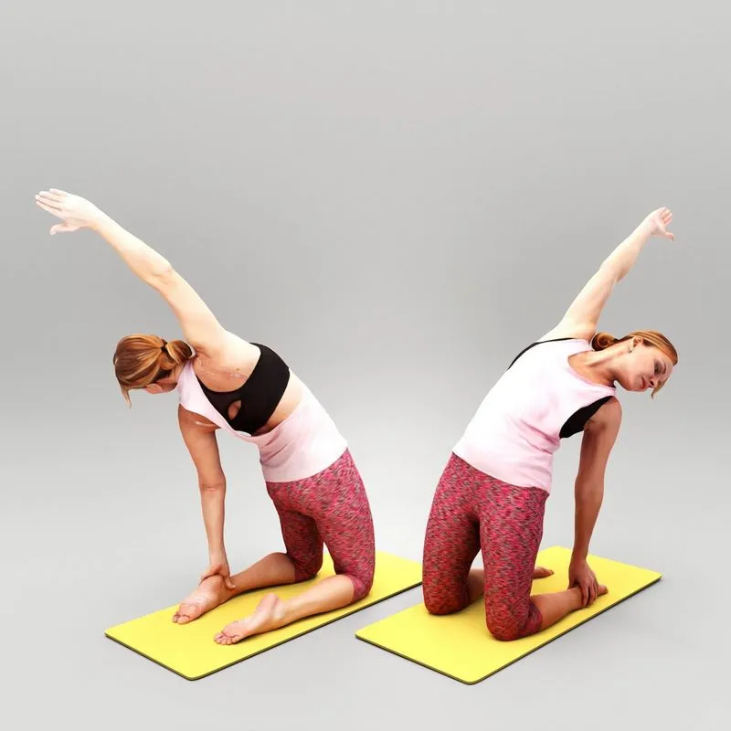 PBR Game 3D Models – Woman in yoga pose 439