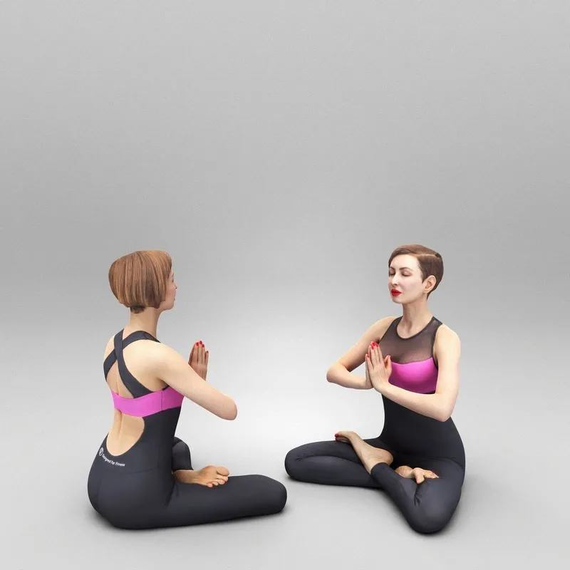 PBR Game 3D Models – Woman practicing yoga 339