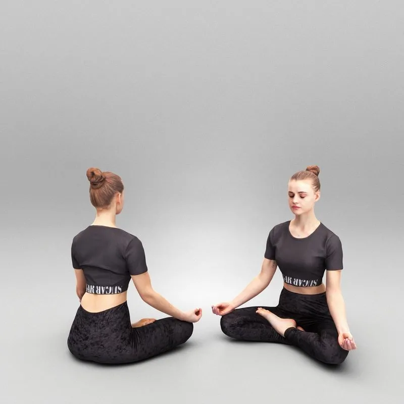 PBR Game 3D Models – Woman sitting in yoga pose 362