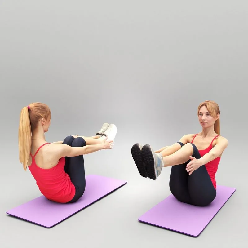 PBR Game 3D Models – Woman sitting on mat in yoga pose 356