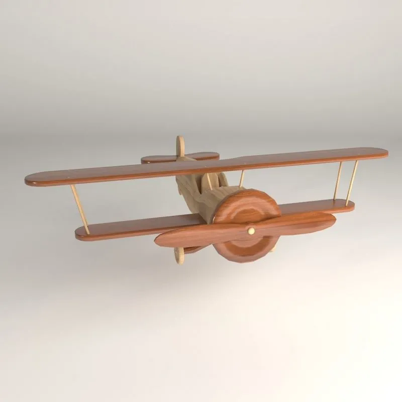 PBR Game 3D Models – Wooden Aircraft Toy