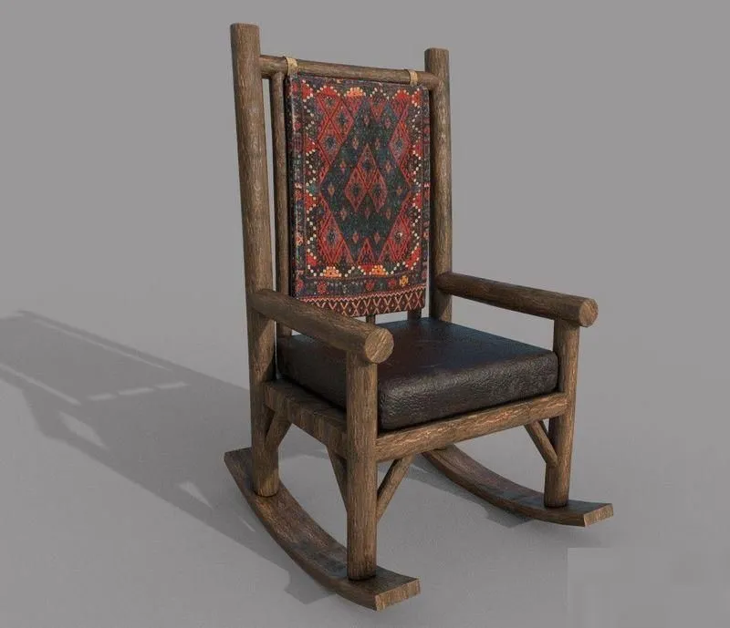 PBR Game 3D Models – Wooden Ancient Chair
