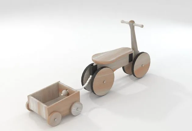 PBR Game 3D Models – Wooden Bicycle Toy