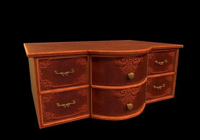 PBR Game 3D Models – Wooden Dresser