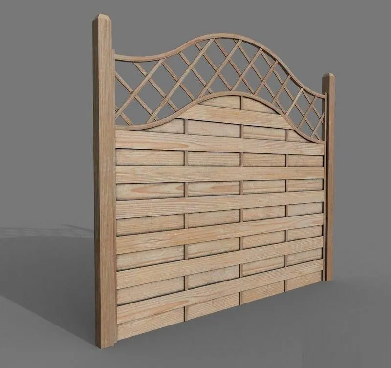 PBR Game 3D Models – Wooden Modular Fence 1