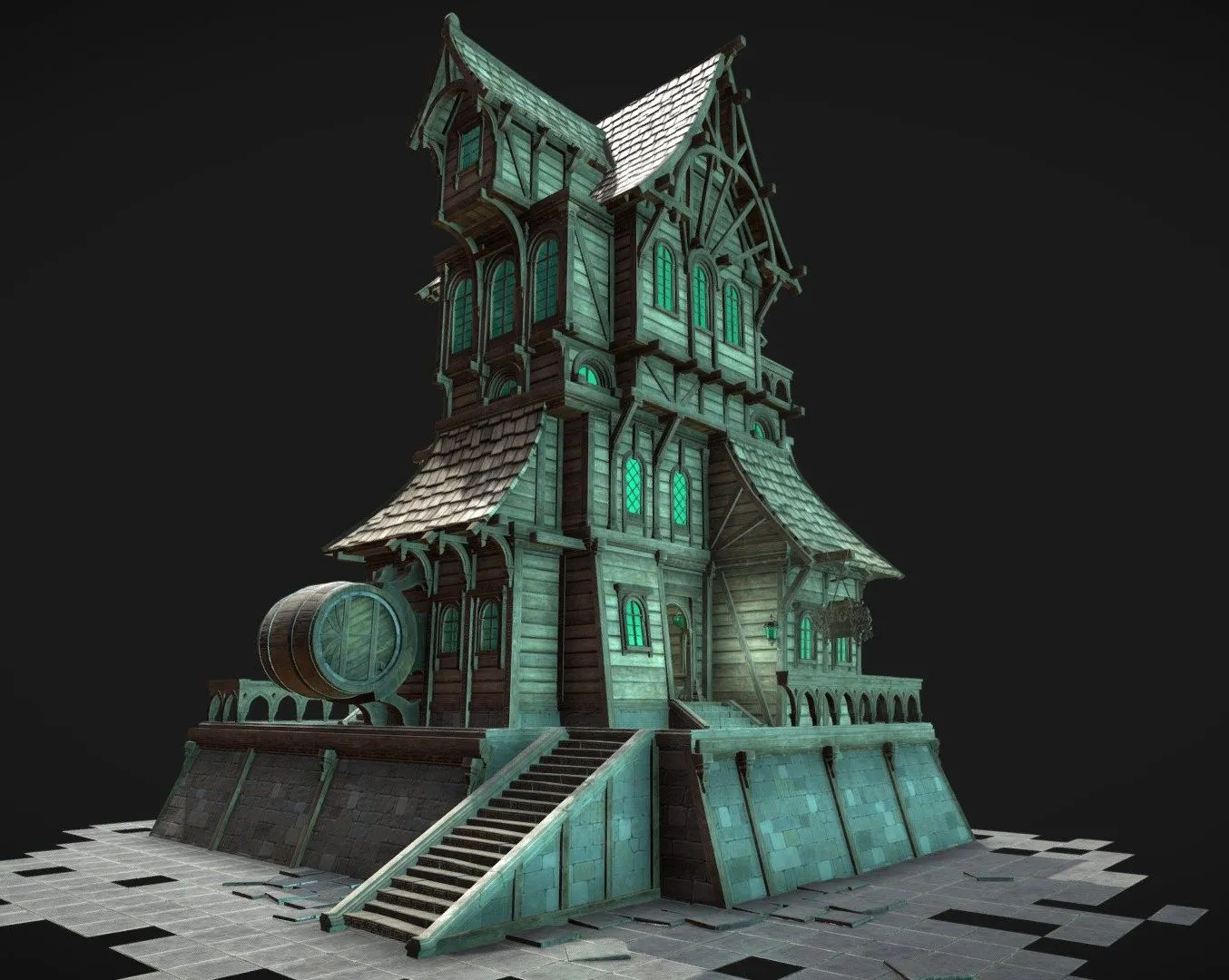 PBR Game 3D Models – Wooden Tavern