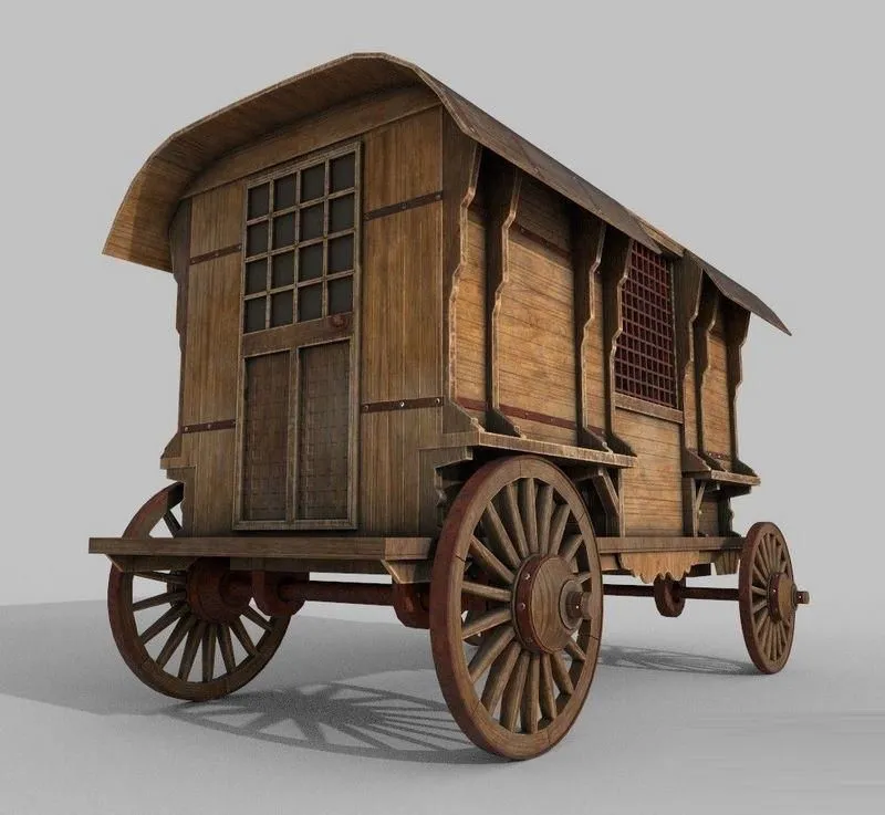 PBR Game 3D Models – Wooden Western Wagon