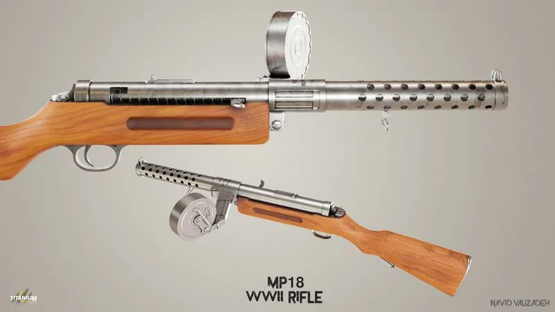 PBR Game 3D Models – WW II MP 18 Rifle