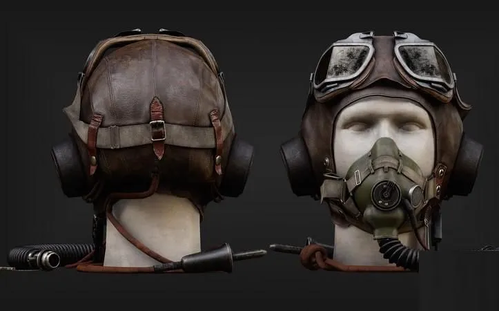 PBR Game 3D Models – WW2 Pilot Helmet