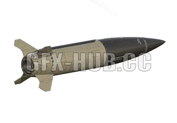 PBR Game 3D Models – www.gfx-hub.cc_Lockheed Martin MGM-140 ATACMS missile