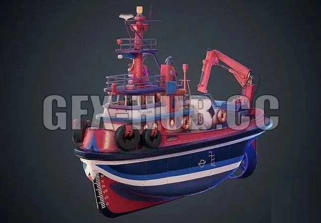 PBR Game 3D Models – www.gfx-hub.cc_Tugboat