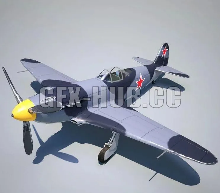 PBR Game 3D Models – Yak-3 spitfire fighter plane – spitfire fighter plane