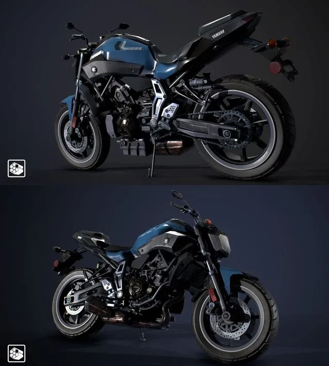 PBR Game 3D Models – Yamaha FZ-07