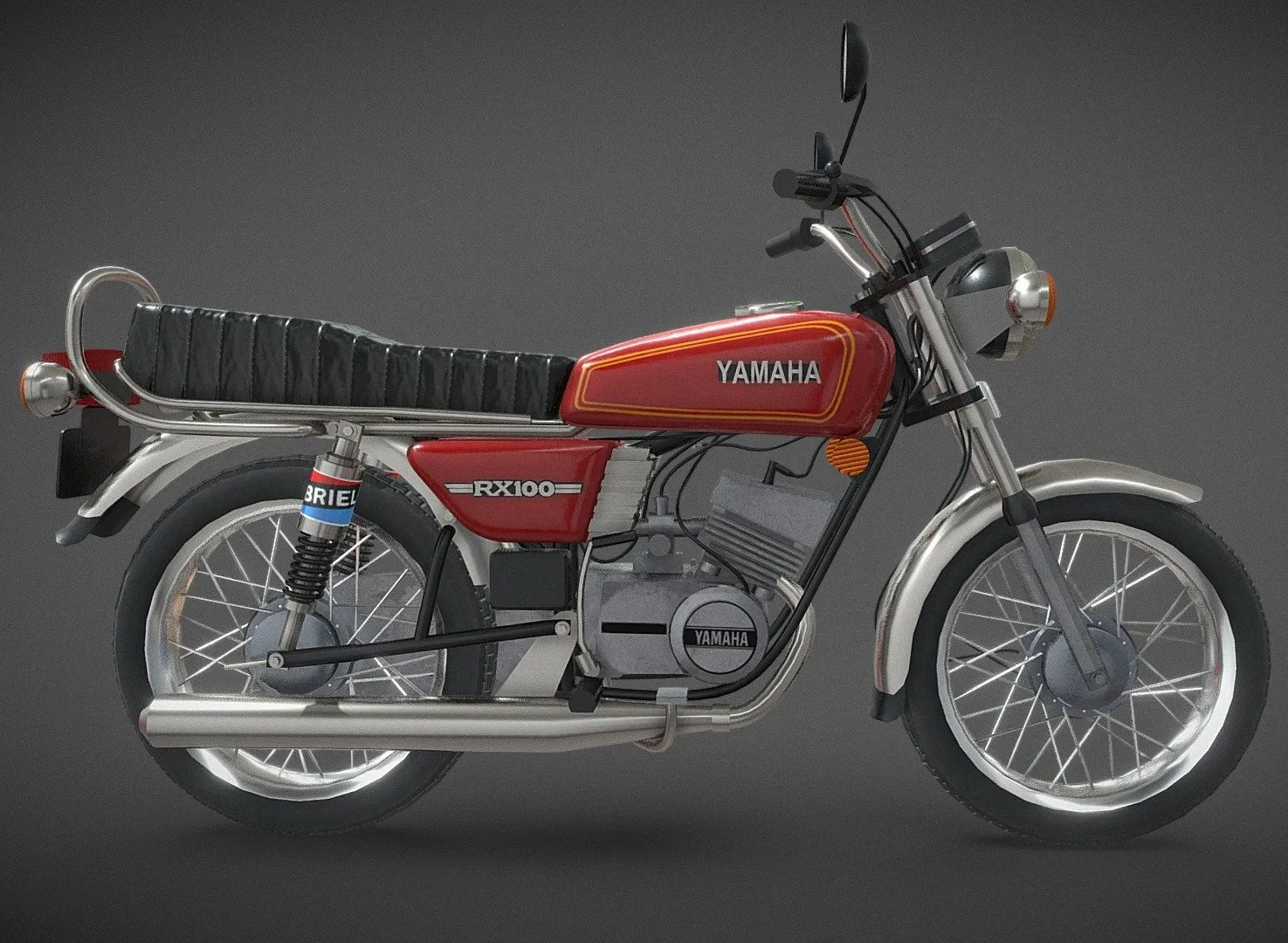 PBR Game 3D Models – Yamaha Rx100 Vintage Bike Motorcycle