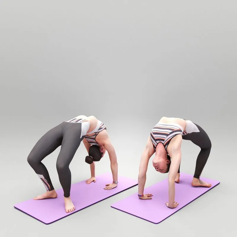 PBR Game 3D Models – Young woman doing exercise 457