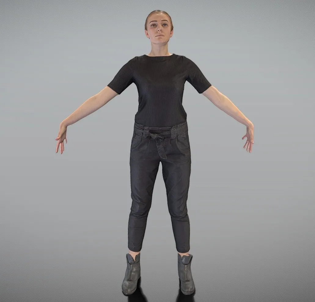 PBR Game 3D Models – Young Woman In Casual Ready For Animation 445