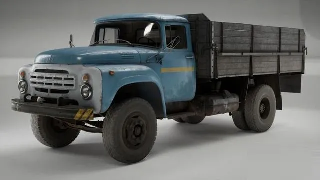 PBR Game 3D Models – ZIL-130 Soviet Flatbed Truck