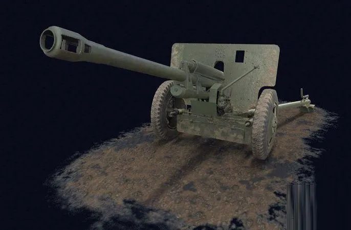 PBR Game 3D Models – ZIS-3 Game Ready cannon