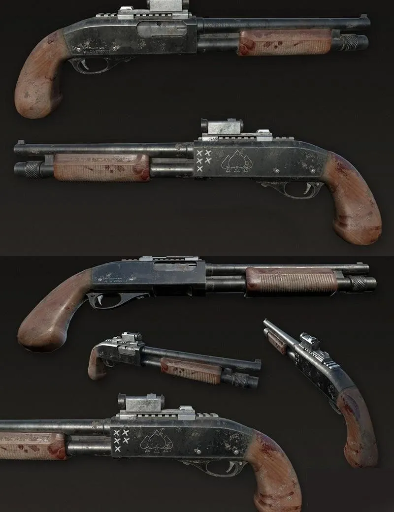 PBR Game 3D Models – Zombie Shotgun