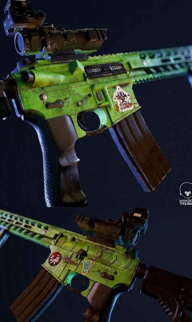 PBR Game 3D Models – Zombie Slayer Assault Rifle