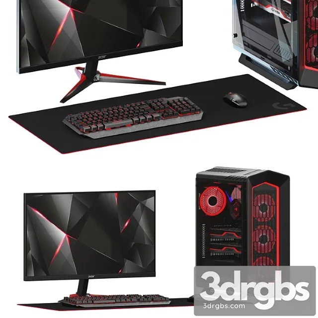 PC Gamer Set 3D Model Download