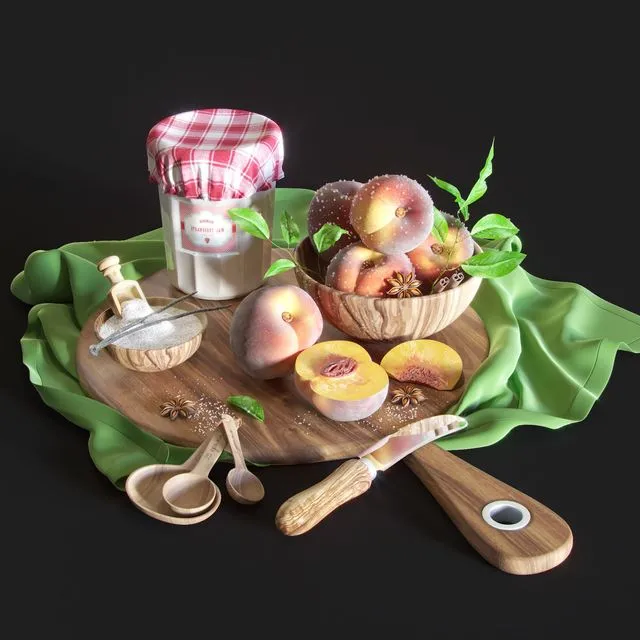 Peach (with board) 3D Model Peach (with board) 3D Model