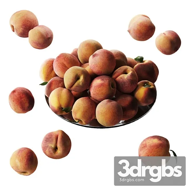 Peaches on a plate 3D Model Download